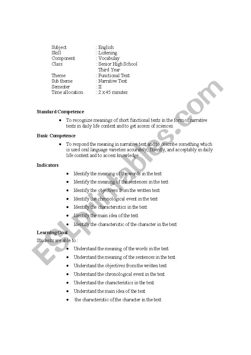 listening action plan worksheet