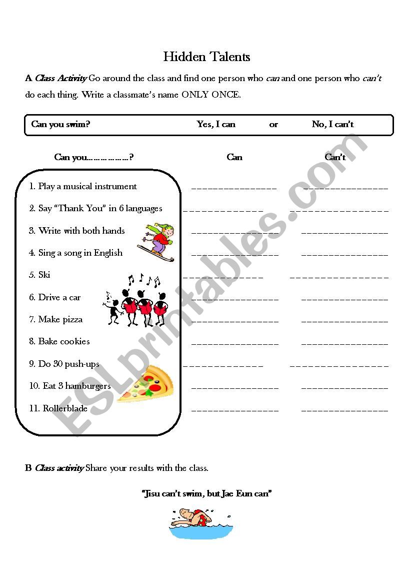 can/cant worksheet