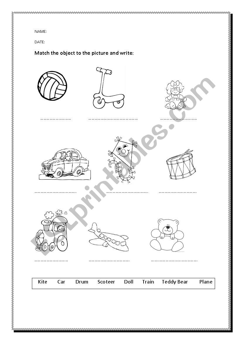 TOYS  worksheet