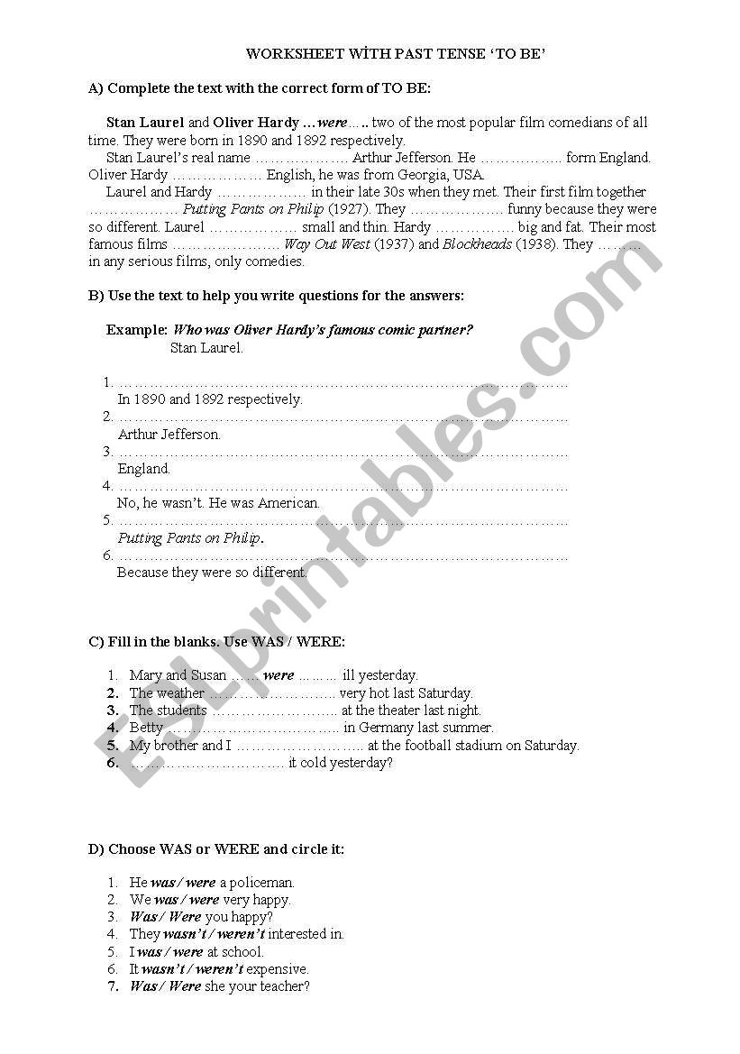 past-tense-was-were-esl-worksheet-by-chucky27