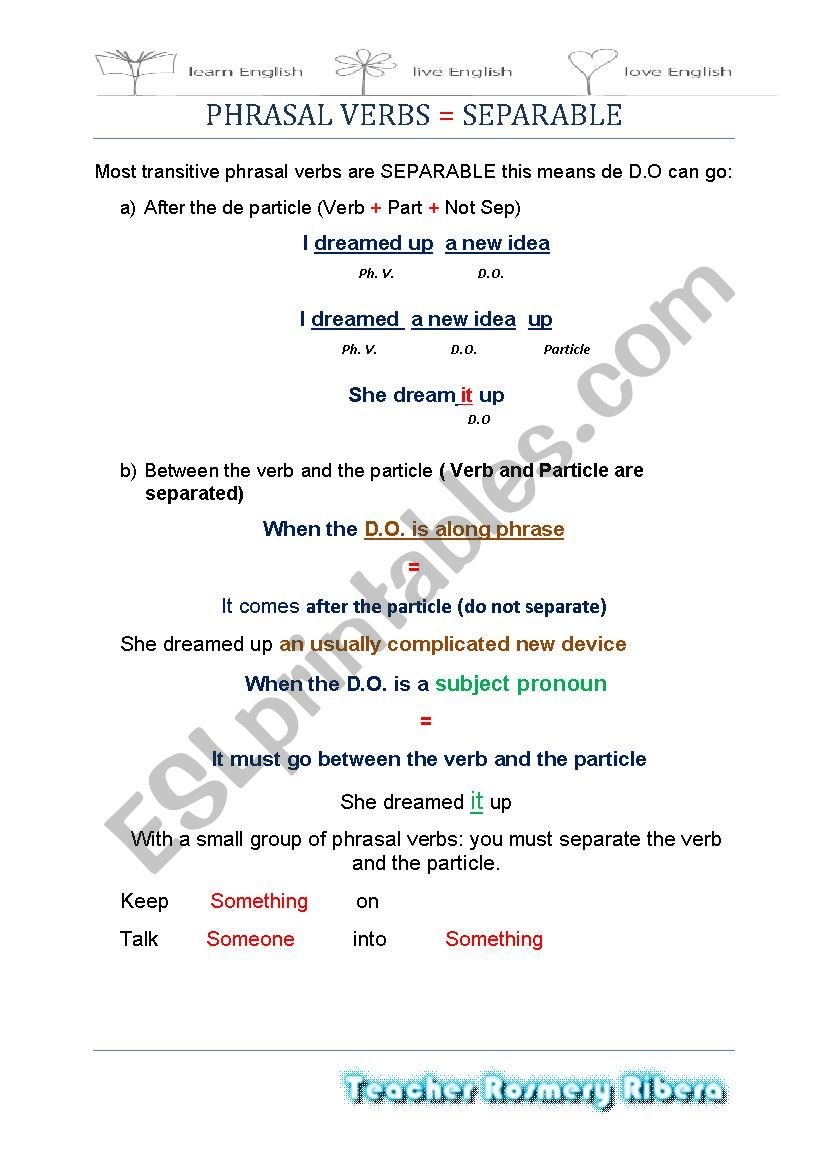 Phrasal verbs-Separable-Unseparable