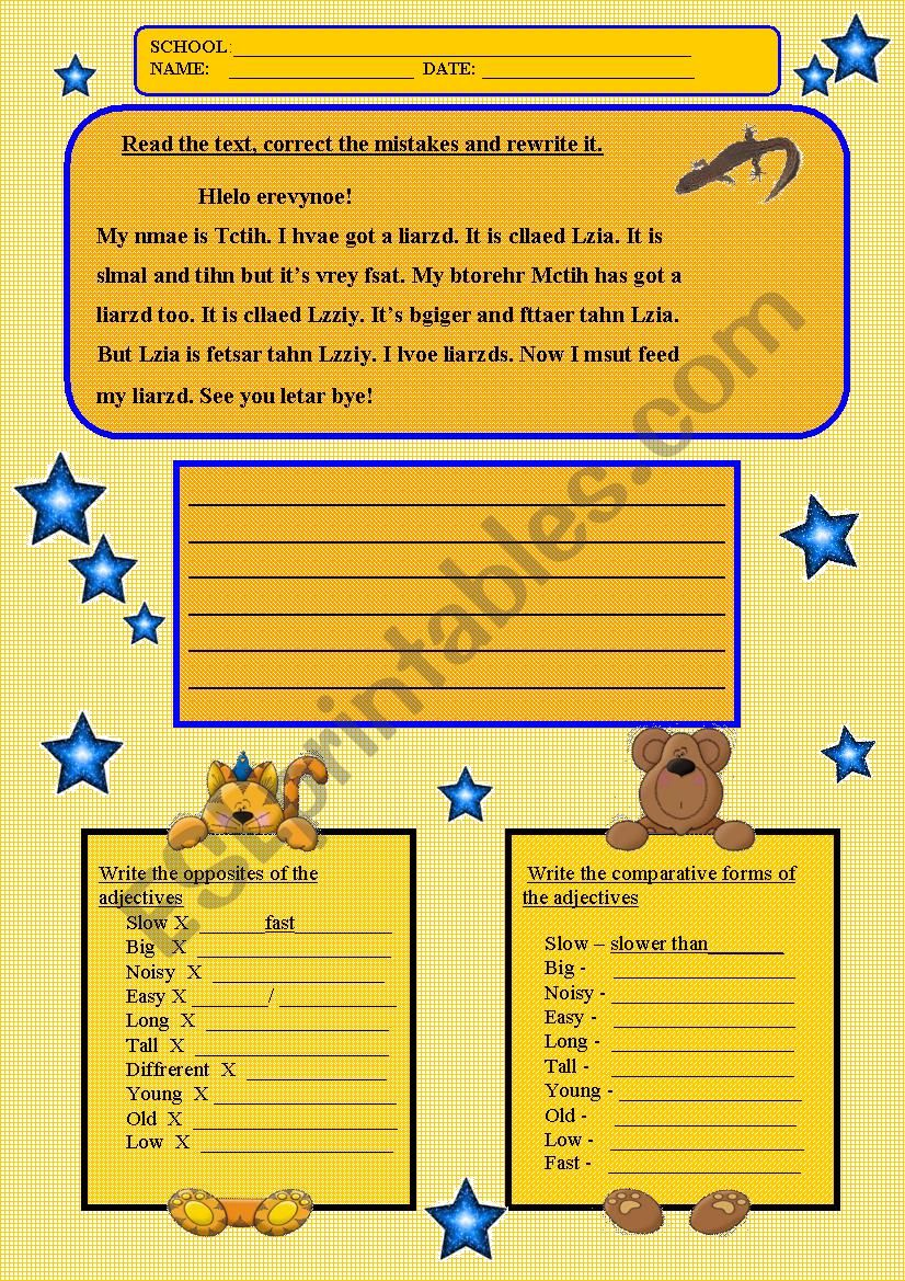 COMPARATIVE ADJECTIVES worksheet