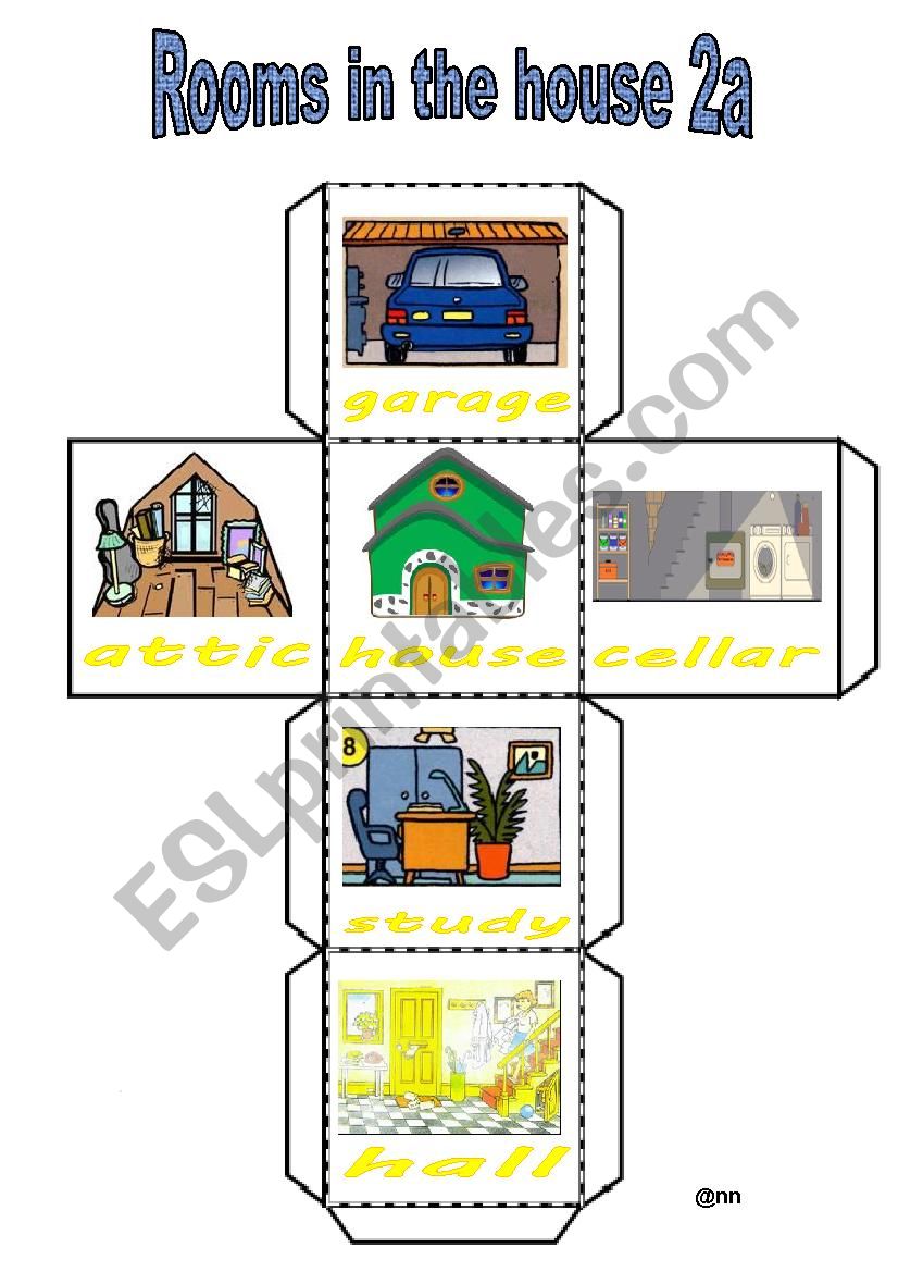 Rooms in the house 2A worksheet
