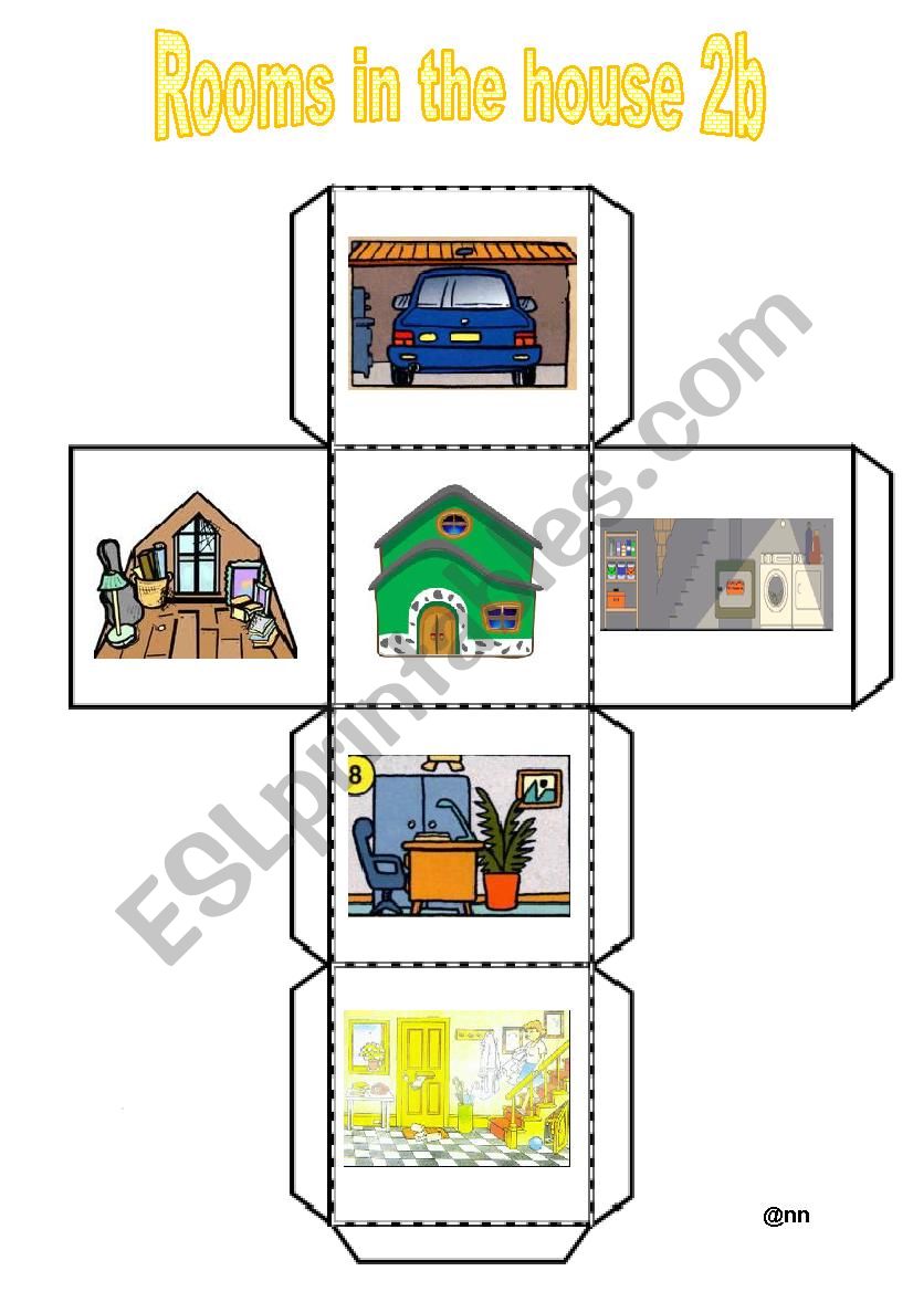 Rooms in the house 2B worksheet