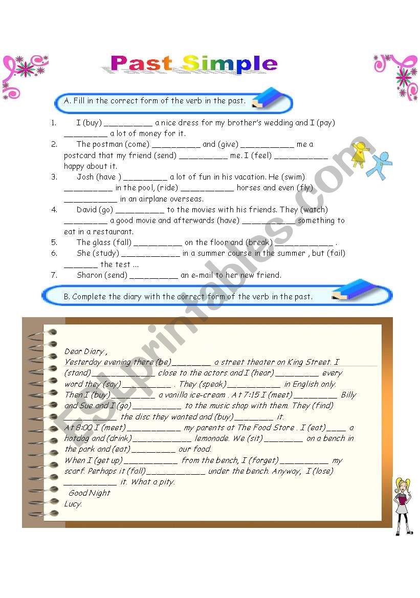 Past Simple - ESL worksheet by gilorit