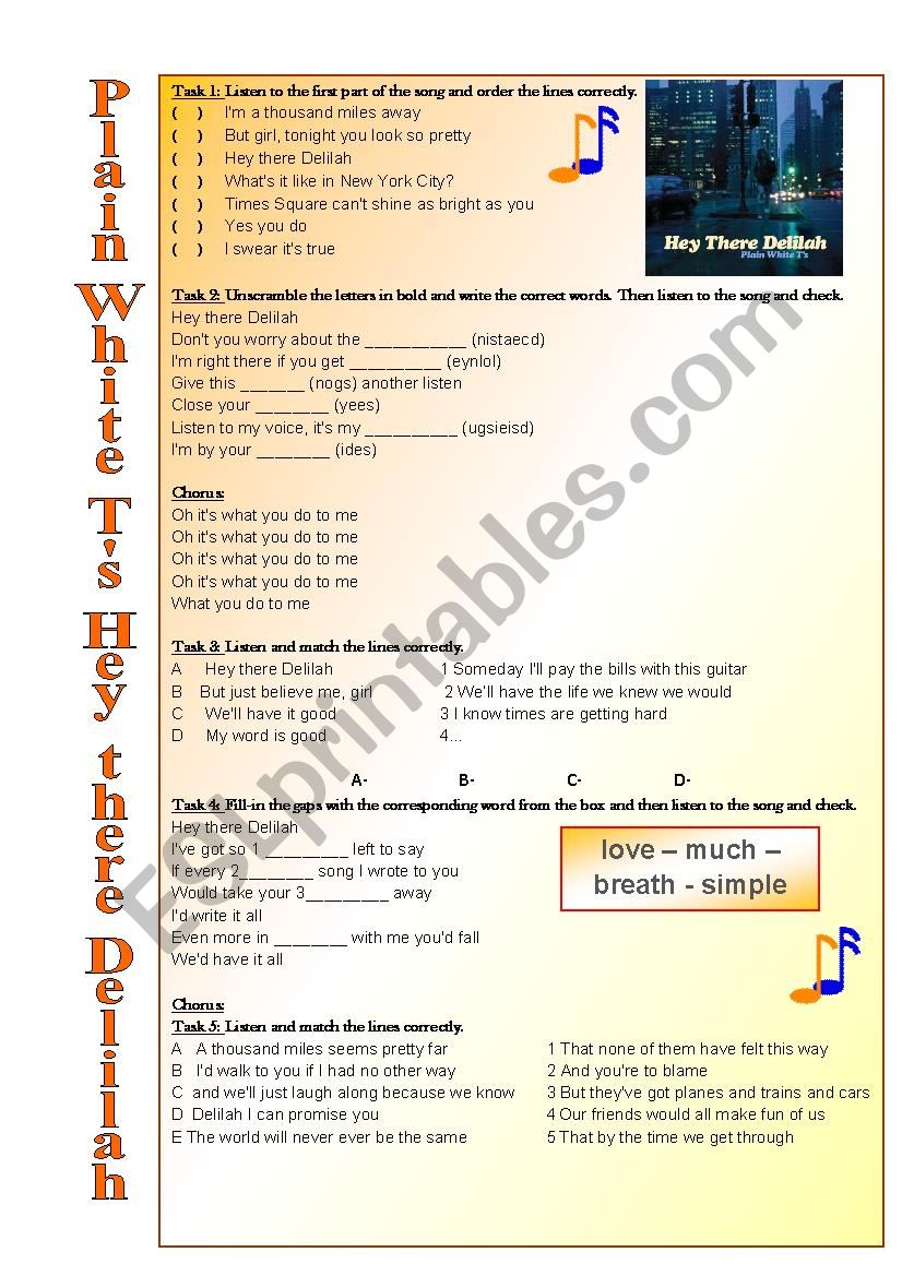 Hey there Delilah worksheet