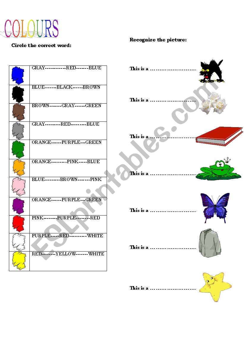 colour worksheet