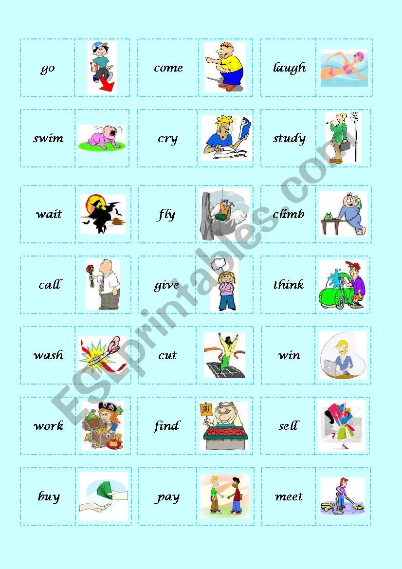 BASIC VERBS DOMINO - 2/2 worksheet