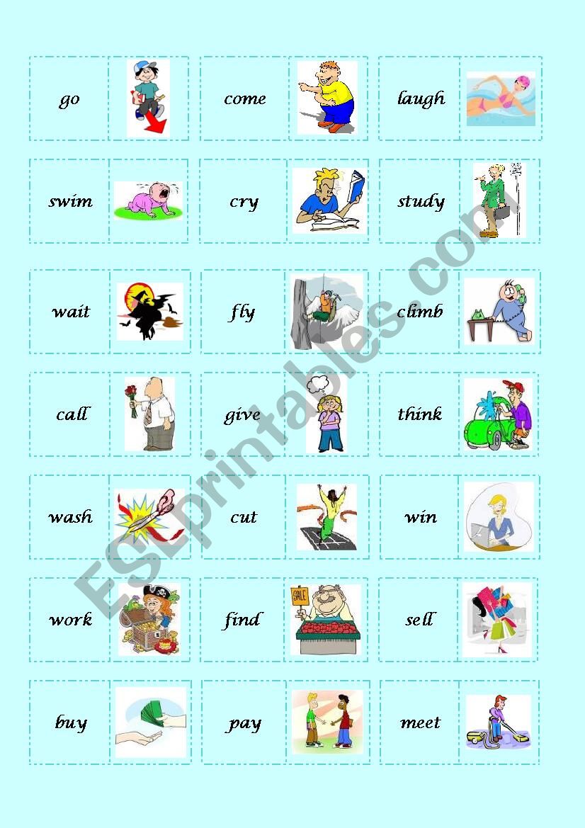 BASIC VERBS DOMINO - 2/2 worksheet