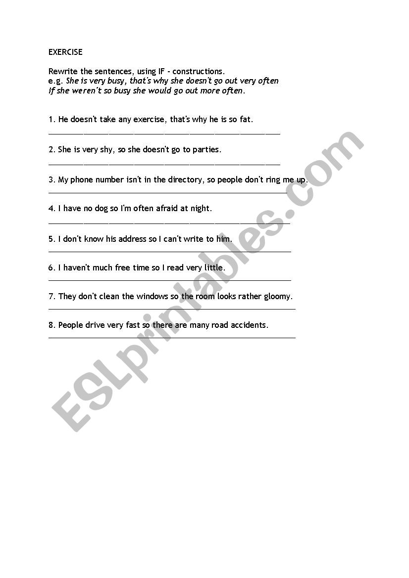 Second Conditionals worksheet