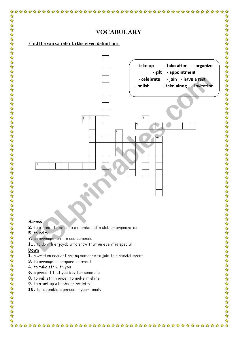 Puzzle worksheet