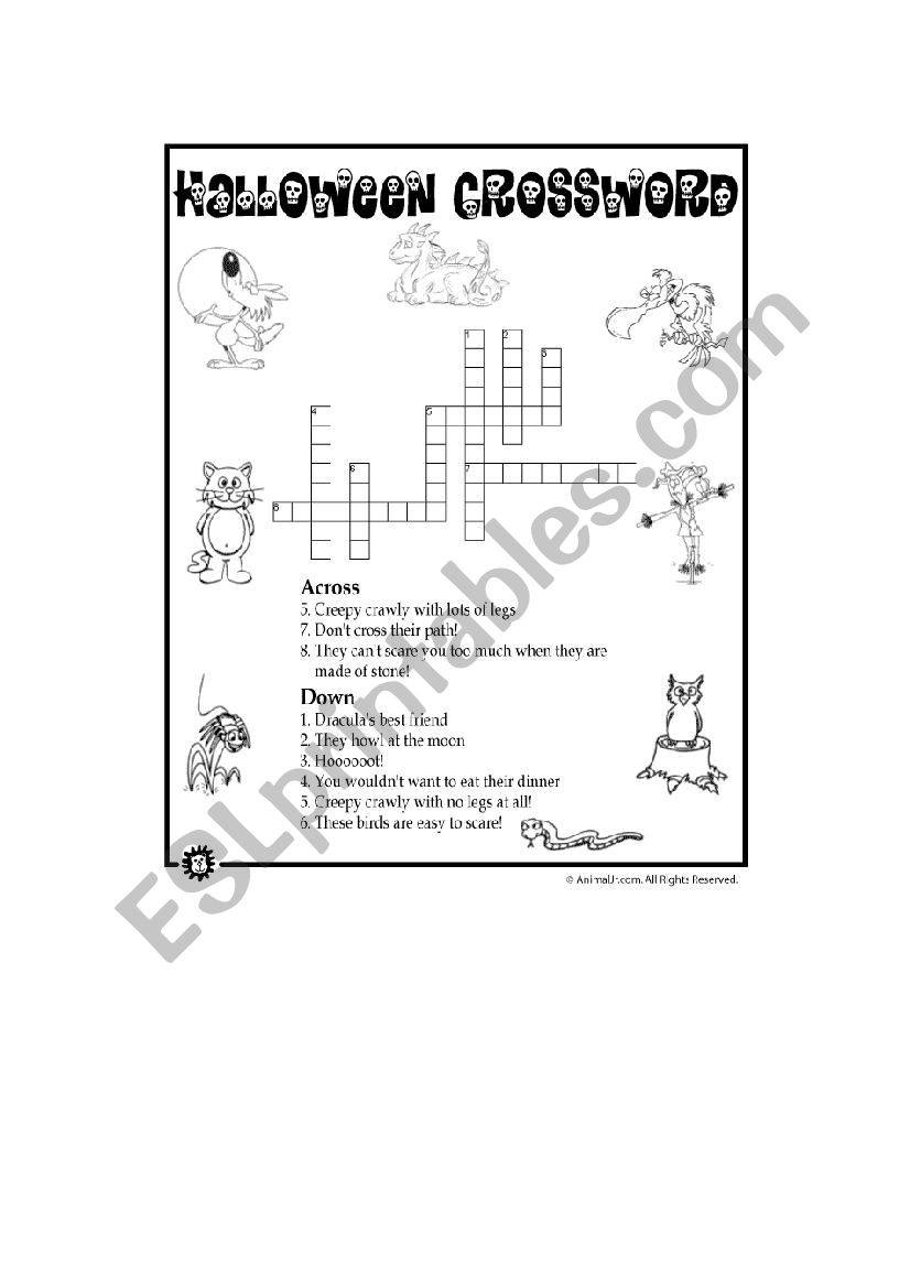 Halloween Crossword worksheet