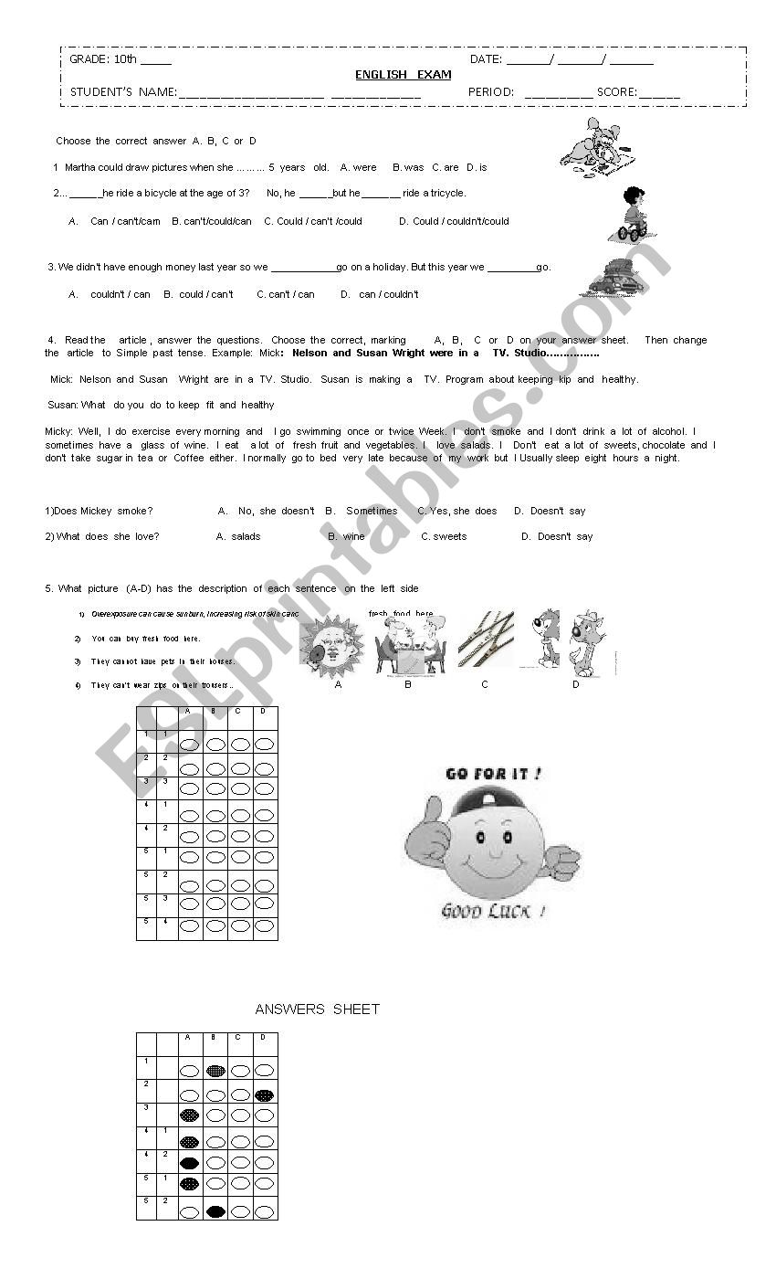 Modal  verbs worksheet