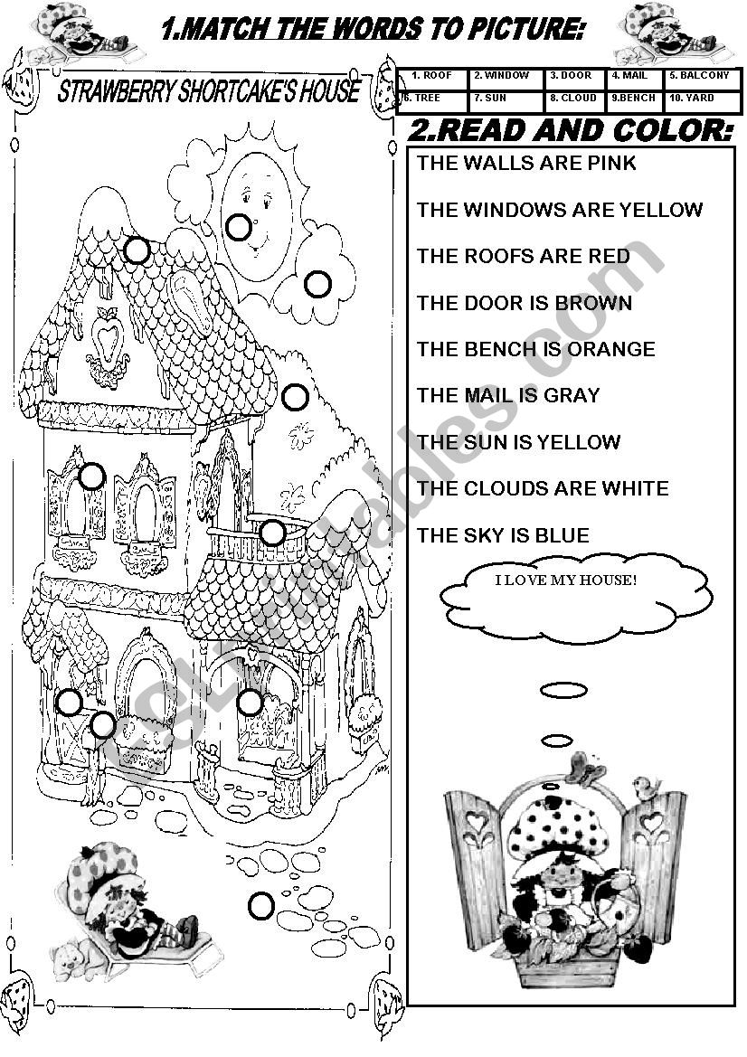 STRAWBERRY SHORTCAKEÂ´S HOUSE worksheet