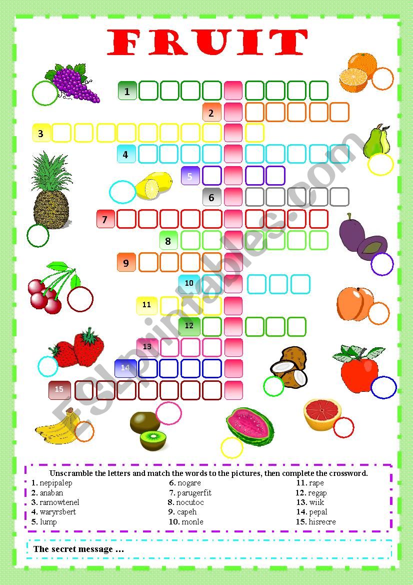 Fruit worksheet