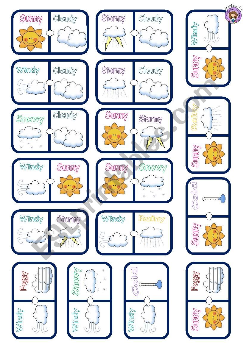 weather domino worksheet