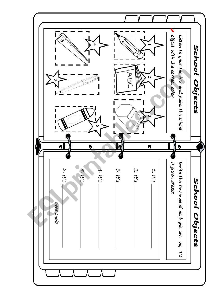 School Objects worksheet