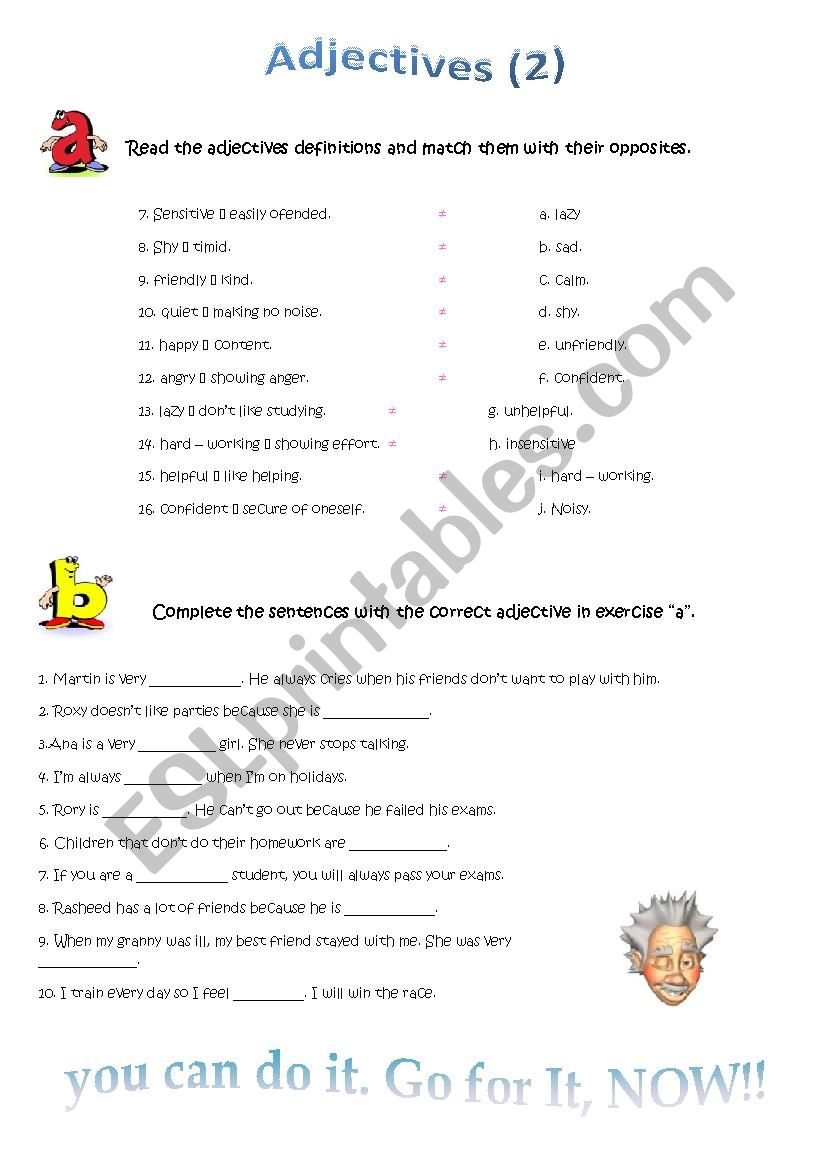 Adjectives worksheet