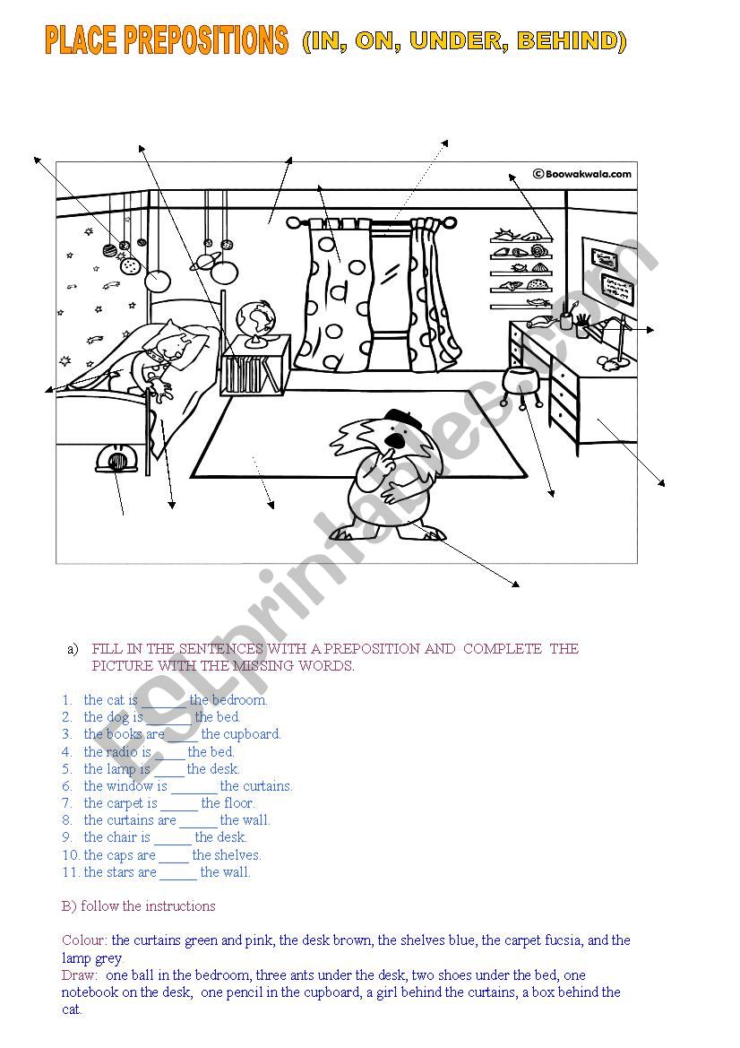 prepositions (in, on, under, behind)