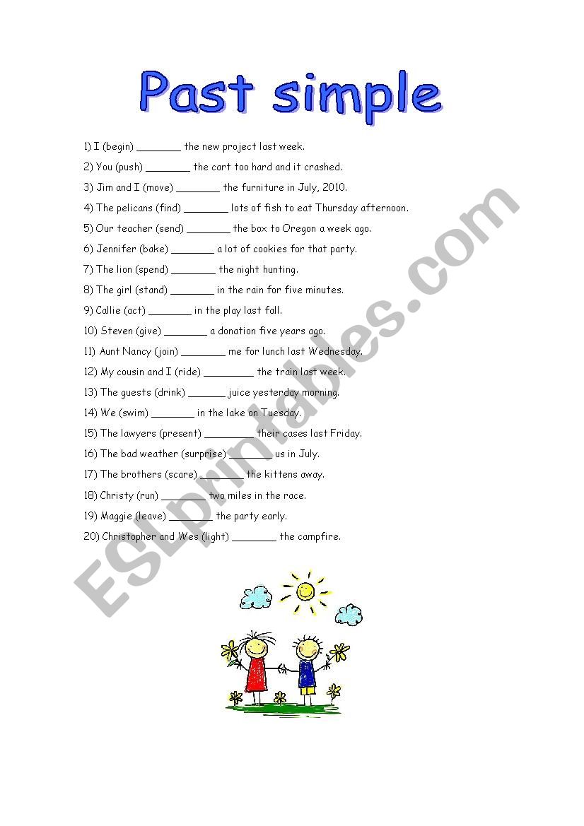 past simple worksheet