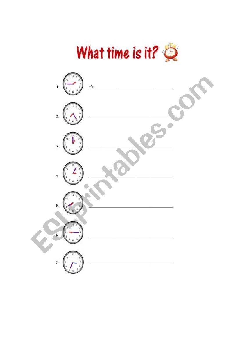 what time is it? worksheet