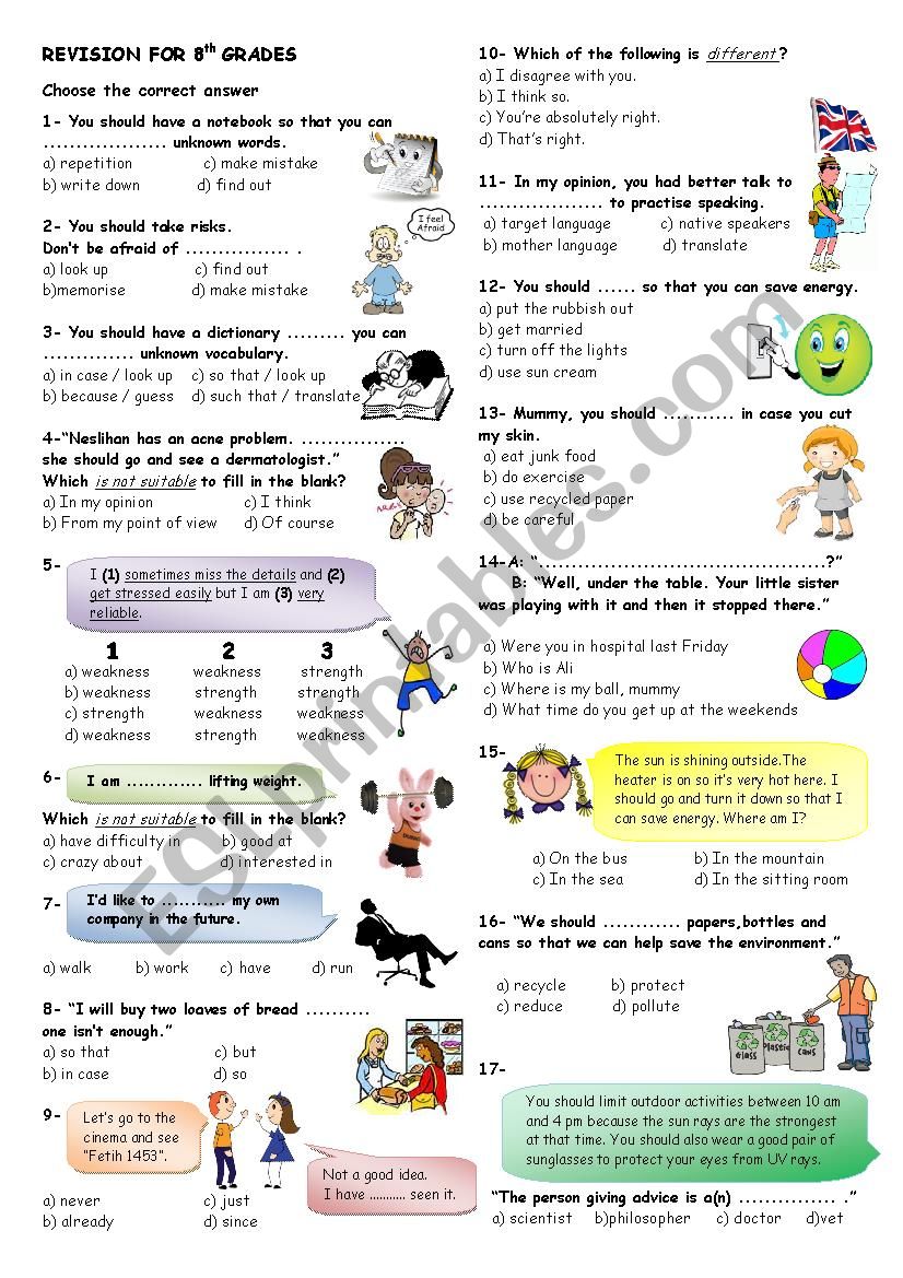 8th grades vocabulary revision 13,14 units (spot on)