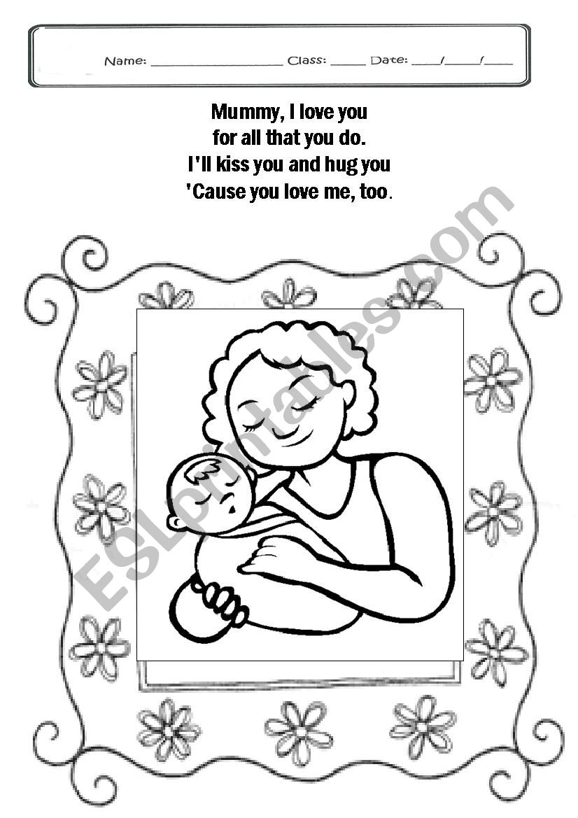 mothers day worksheet