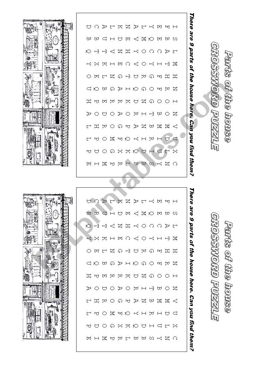 Wordsearch - parts of the house