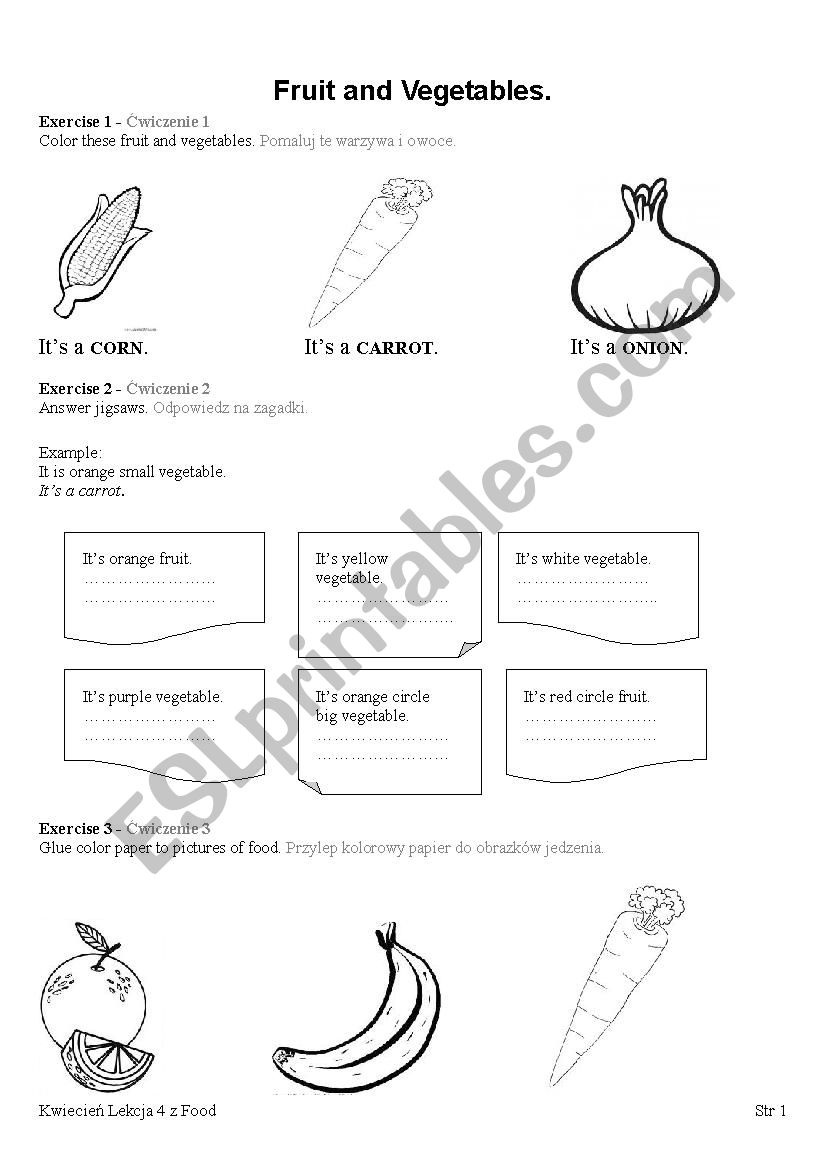 Fruit and Vegetables worksheet