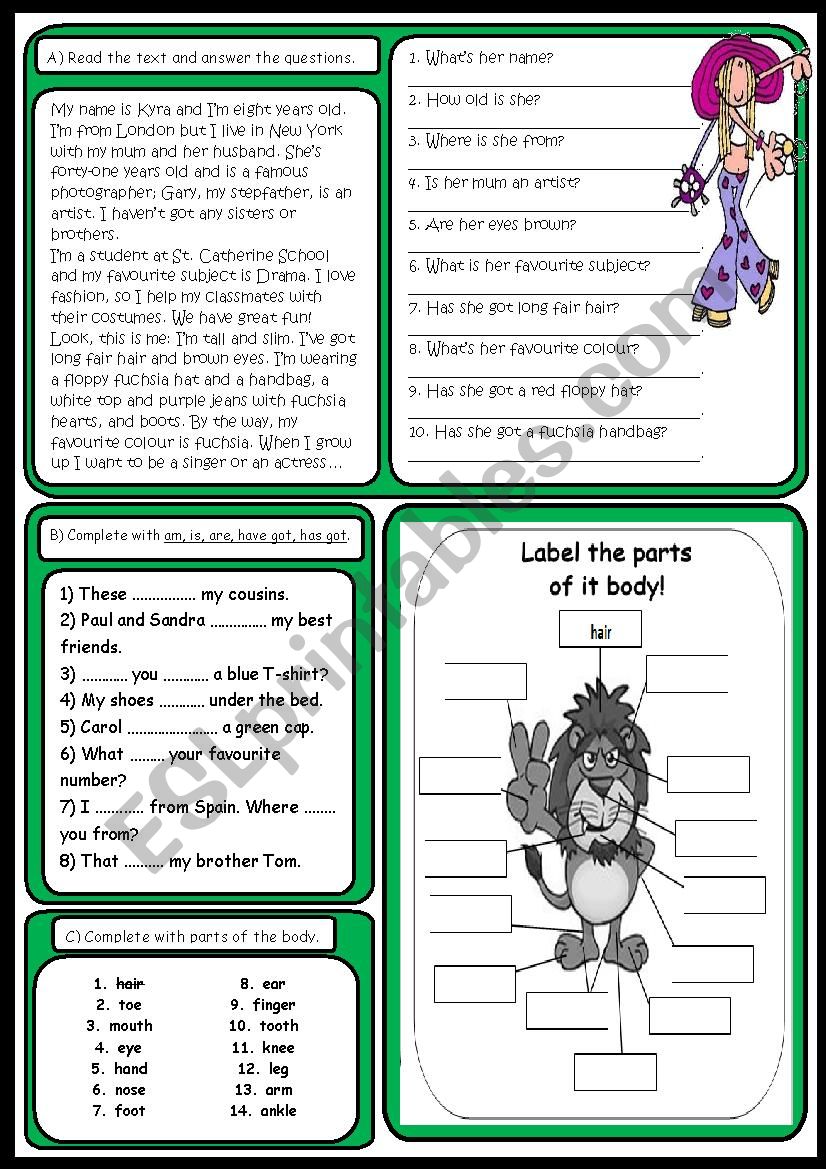 Reading activity + extra worksheet