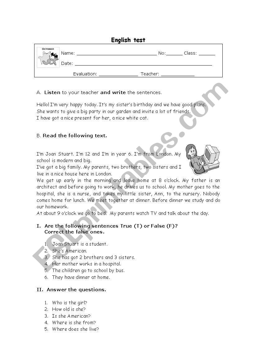 Test worksheet