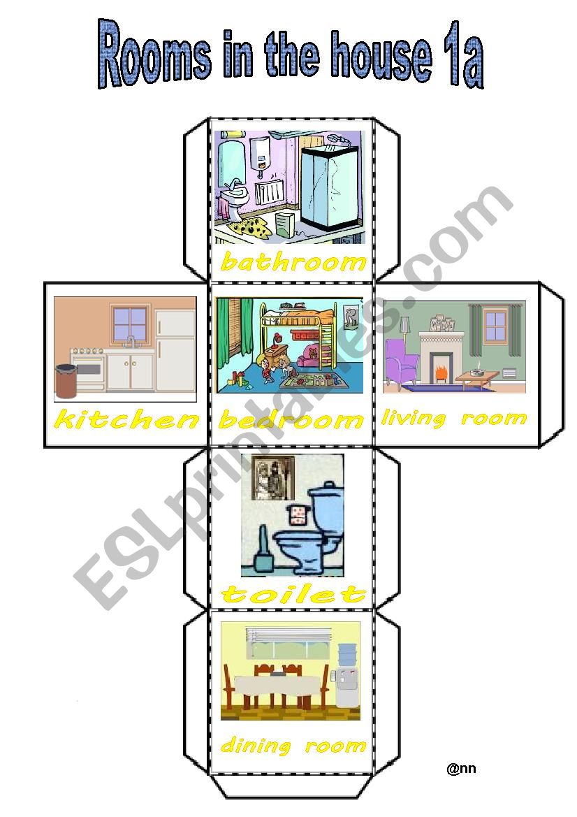 Rooms in the house 1A worksheet