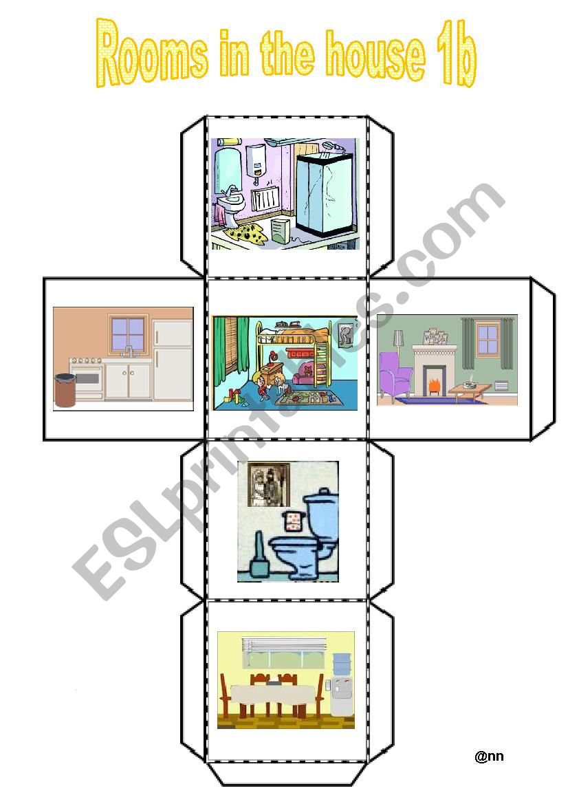 Rooms in the house 1B worksheet