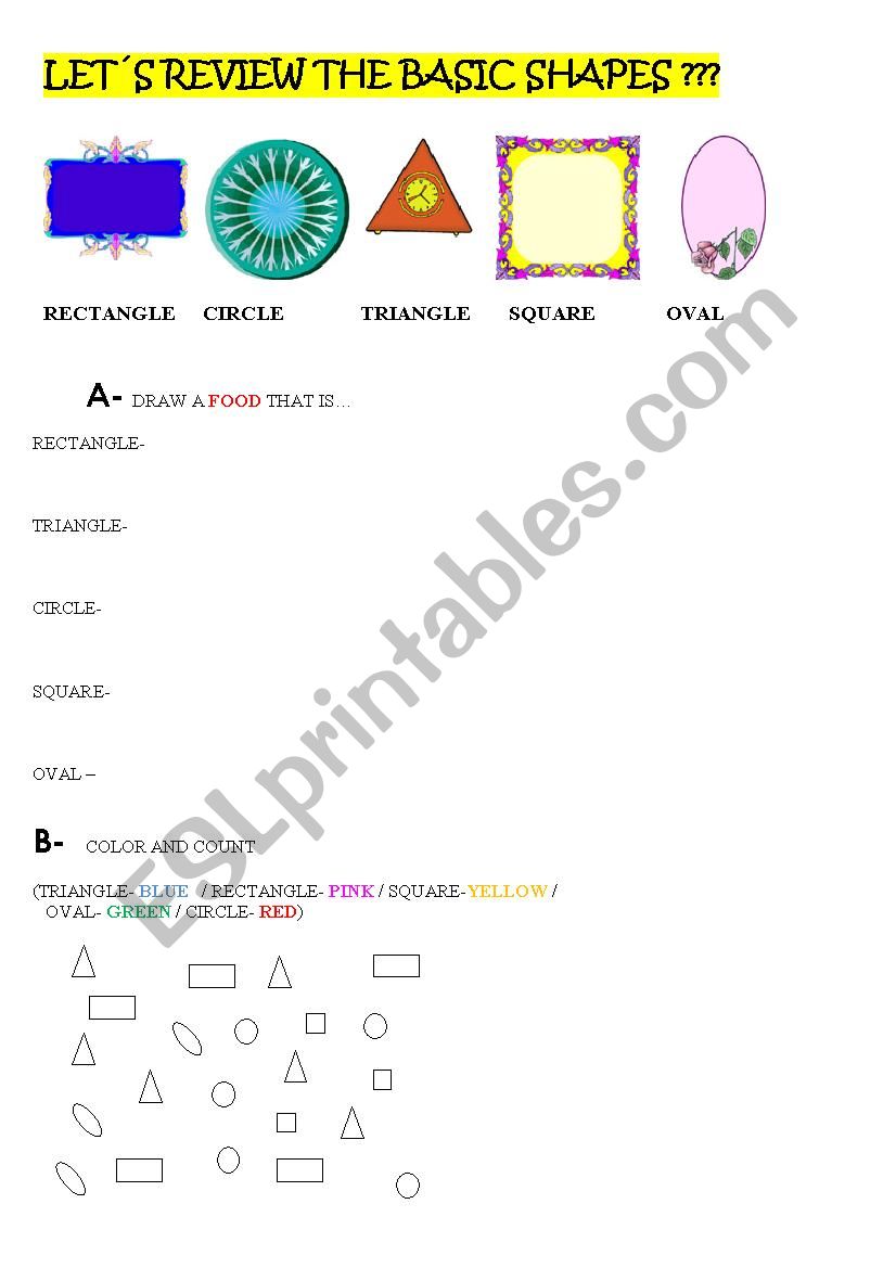 Basic shapes worksheet