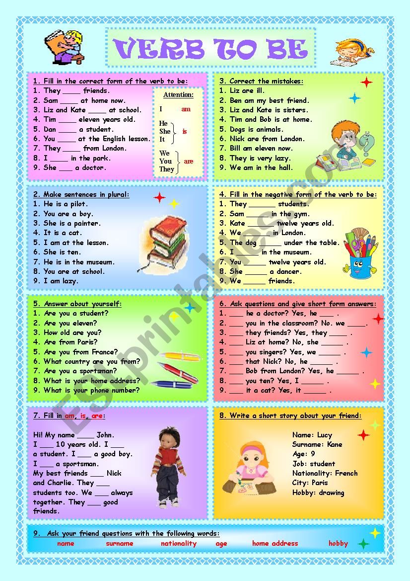 Verb To Be worksheet