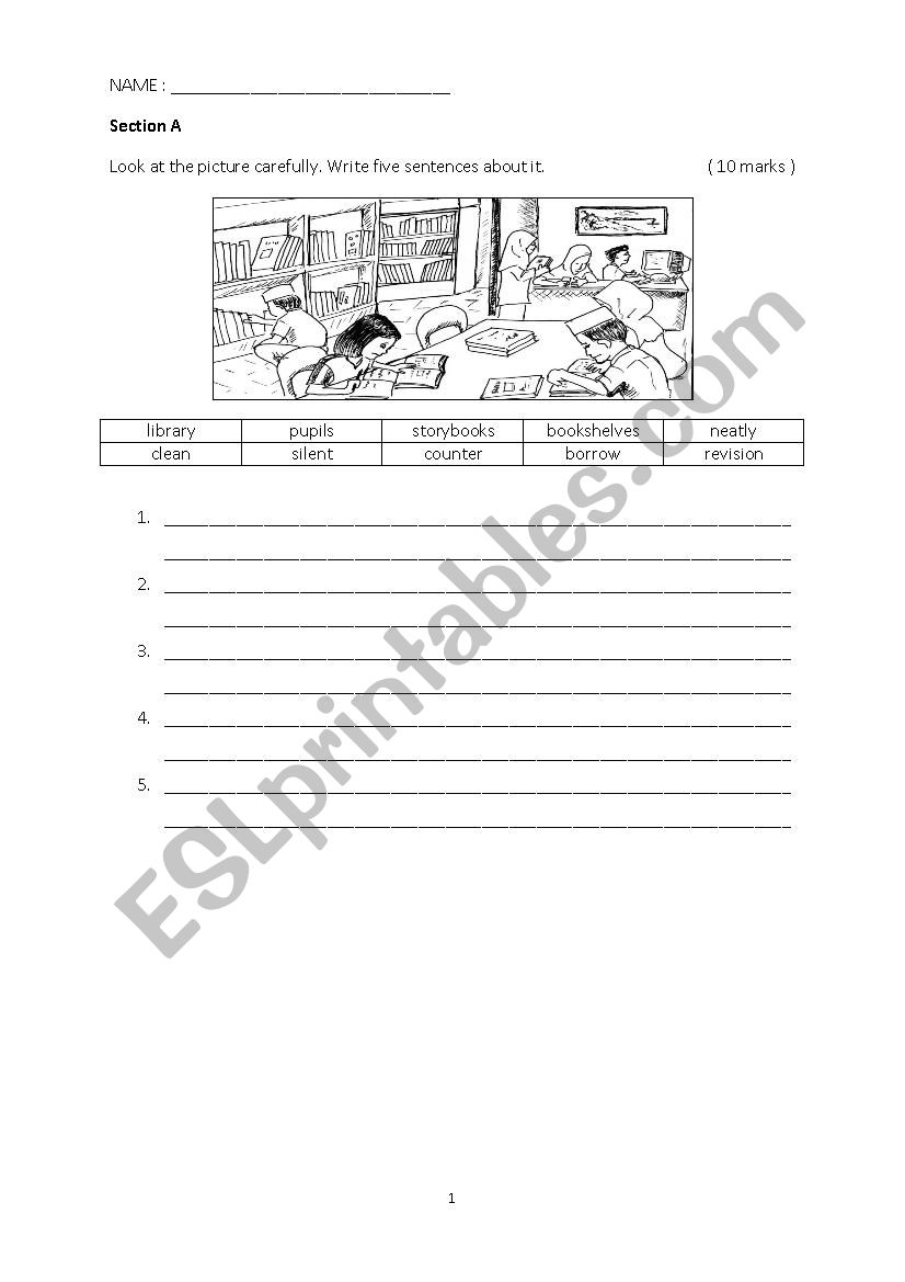 writing exercise worksheet