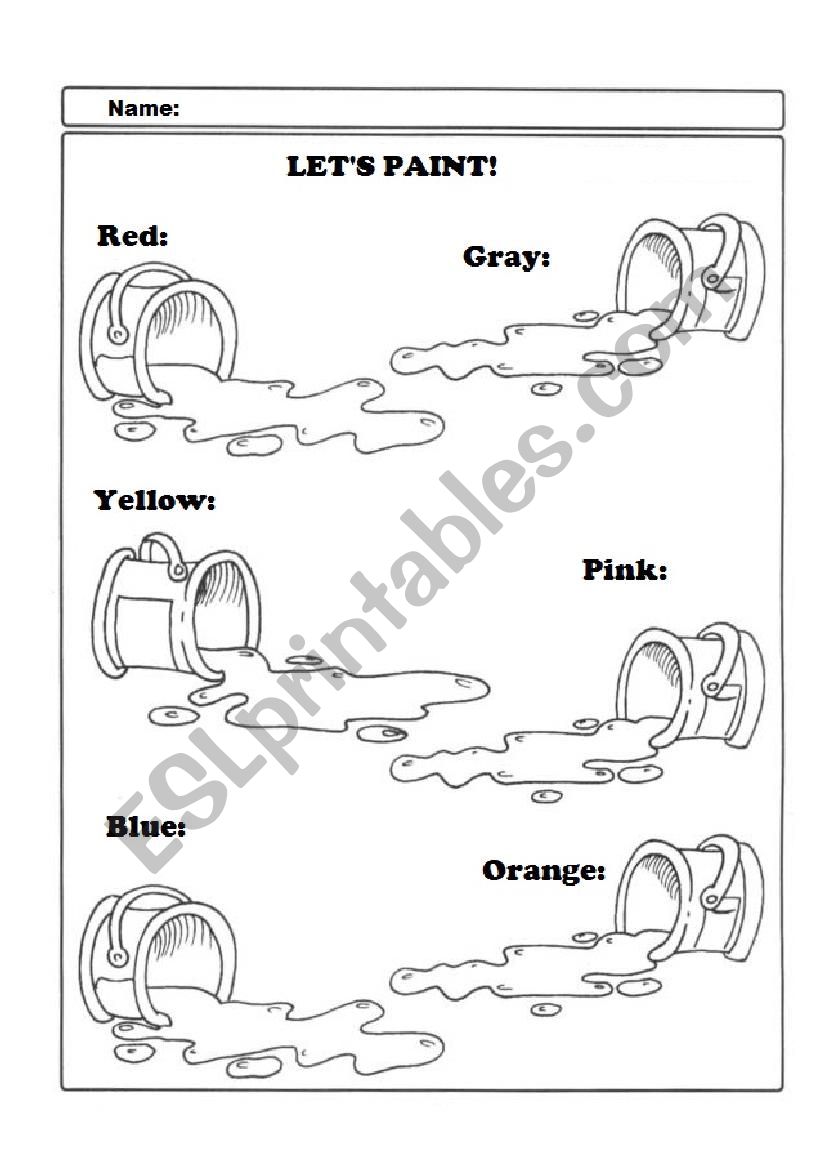 Paint the Colors worksheet