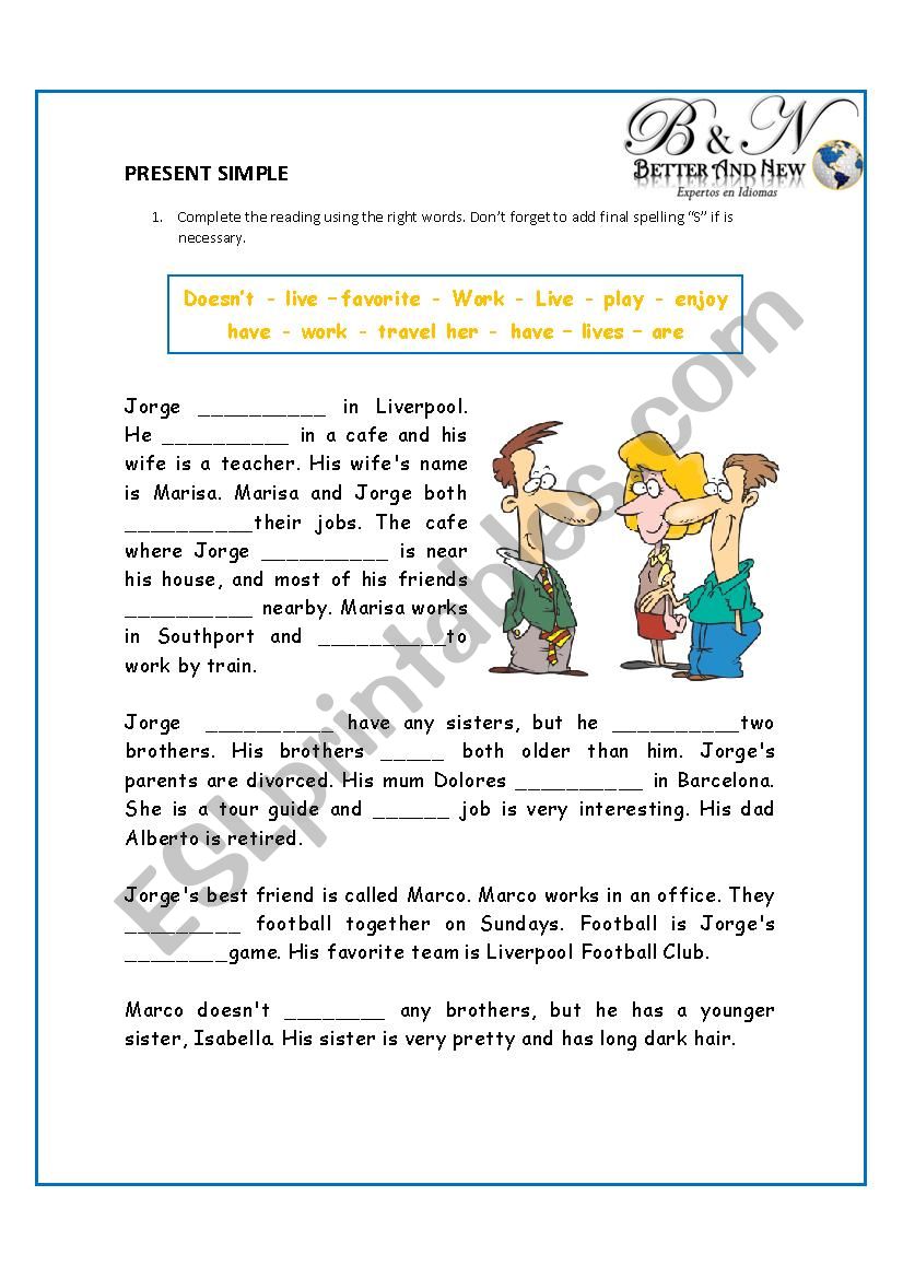 PRESENT SIMPLE  worksheet