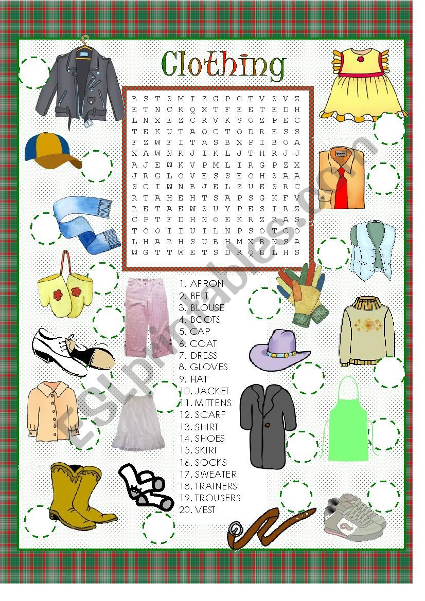 Clothing  worksheet