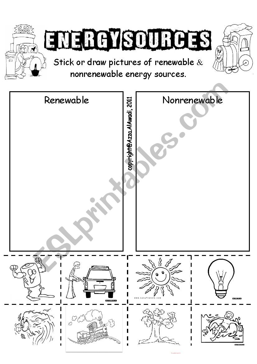 Energy Sources worksheet