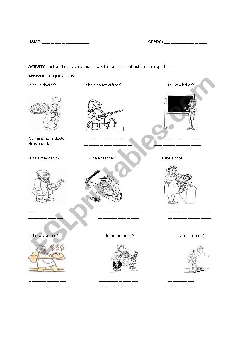 Yes/No Questions worksheet