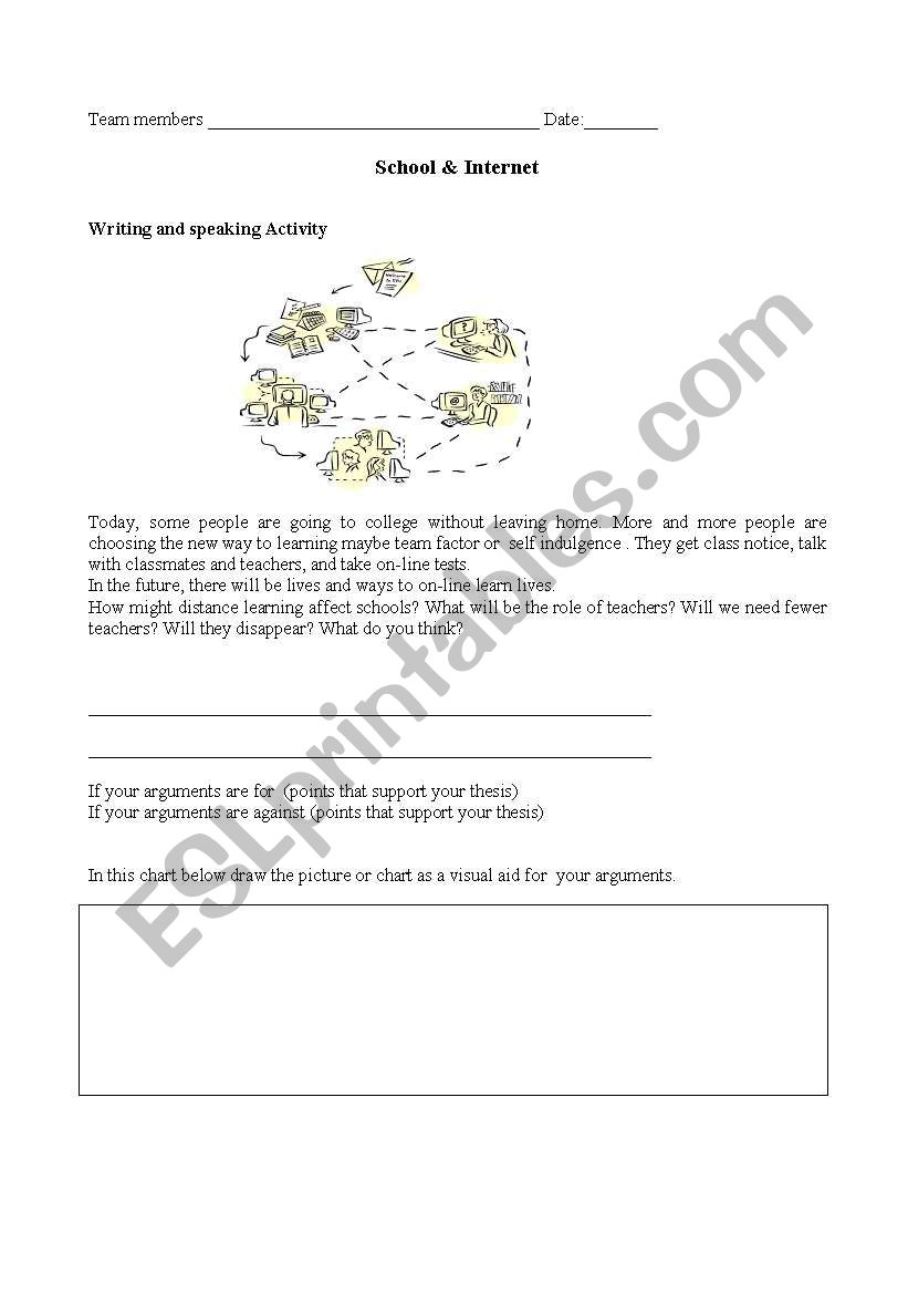 School & Internet worksheet