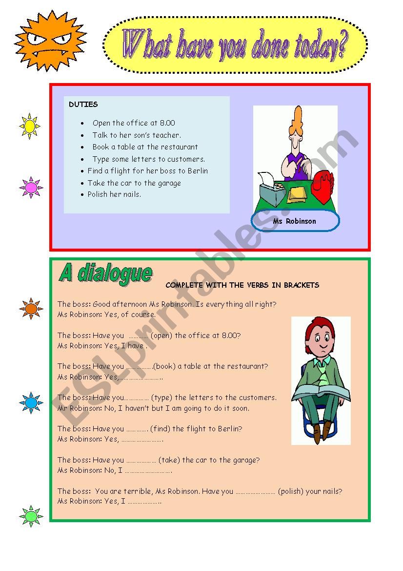 The secretarys duties worksheet