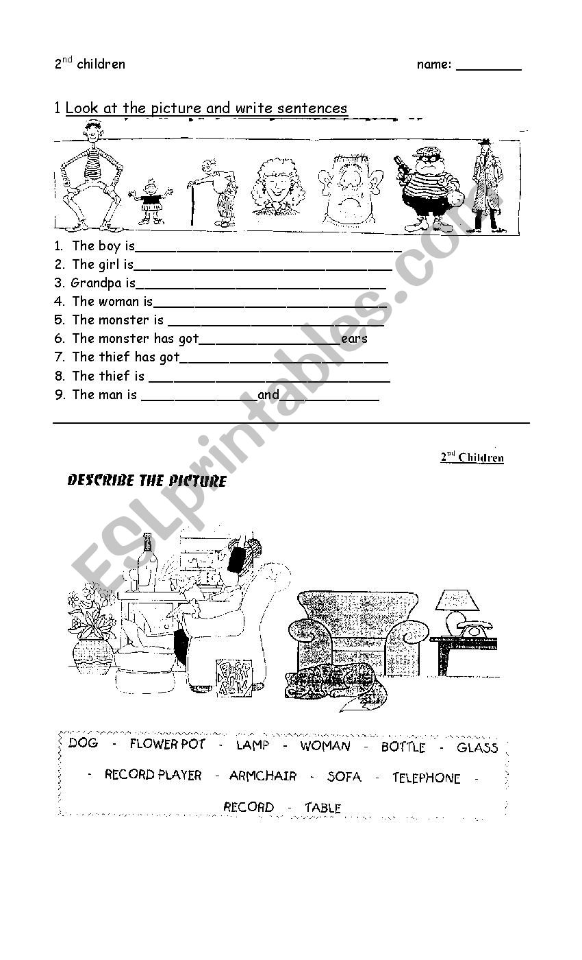 Tall - short worksheet