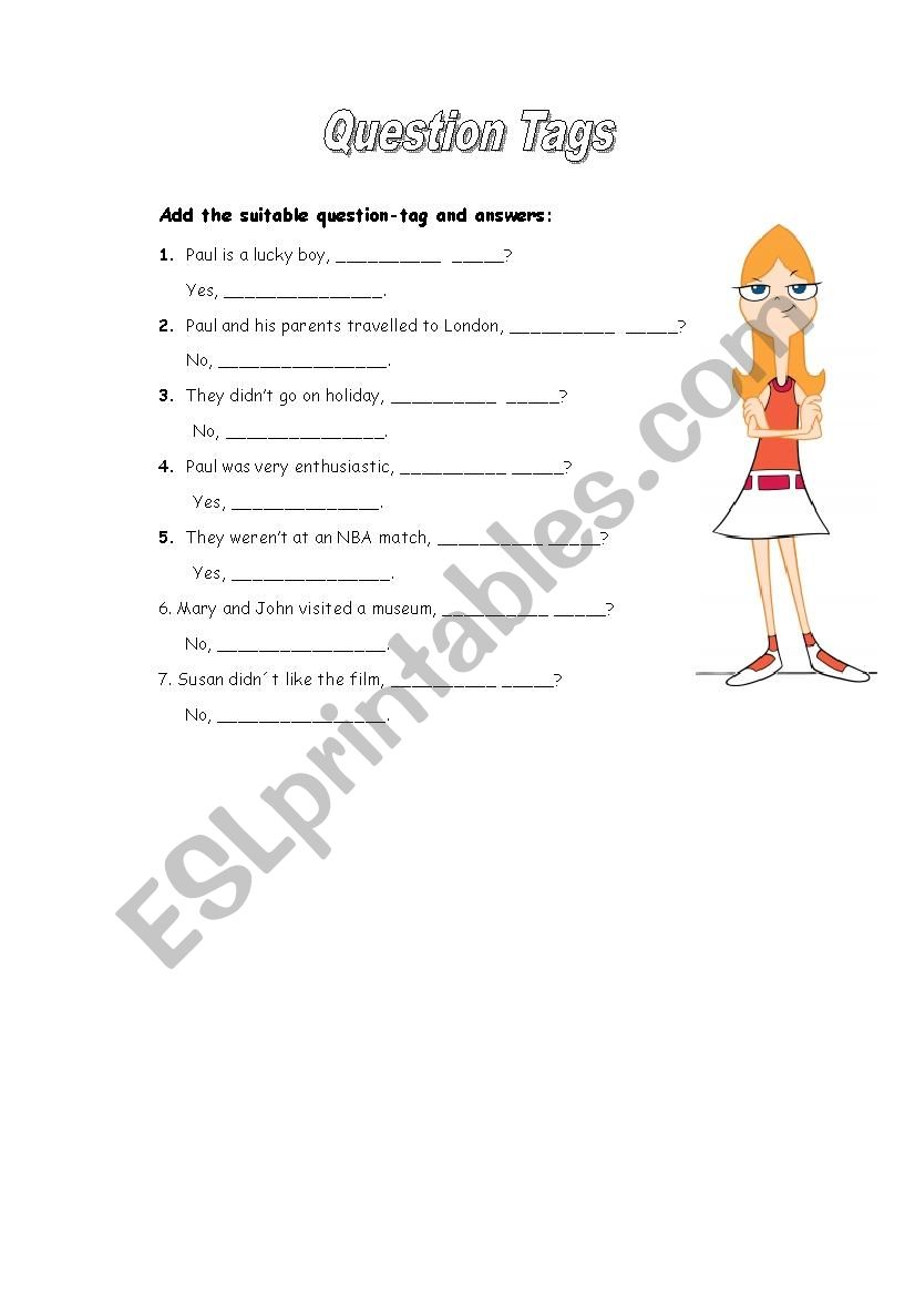 Question tags worksheet