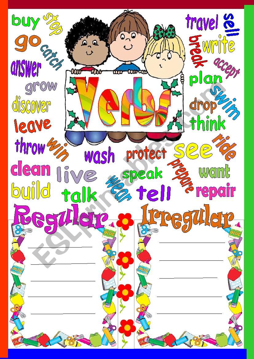 Regular and irregular verbs worksheet