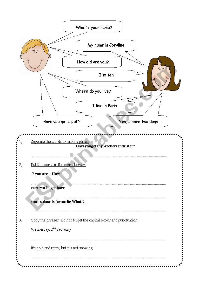 Introduction practice worksheet