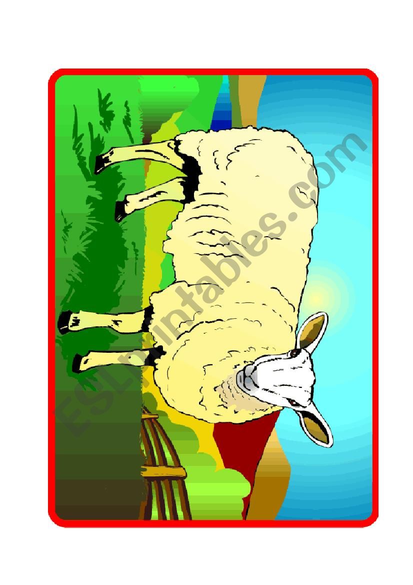 farm animals flashcards worksheet