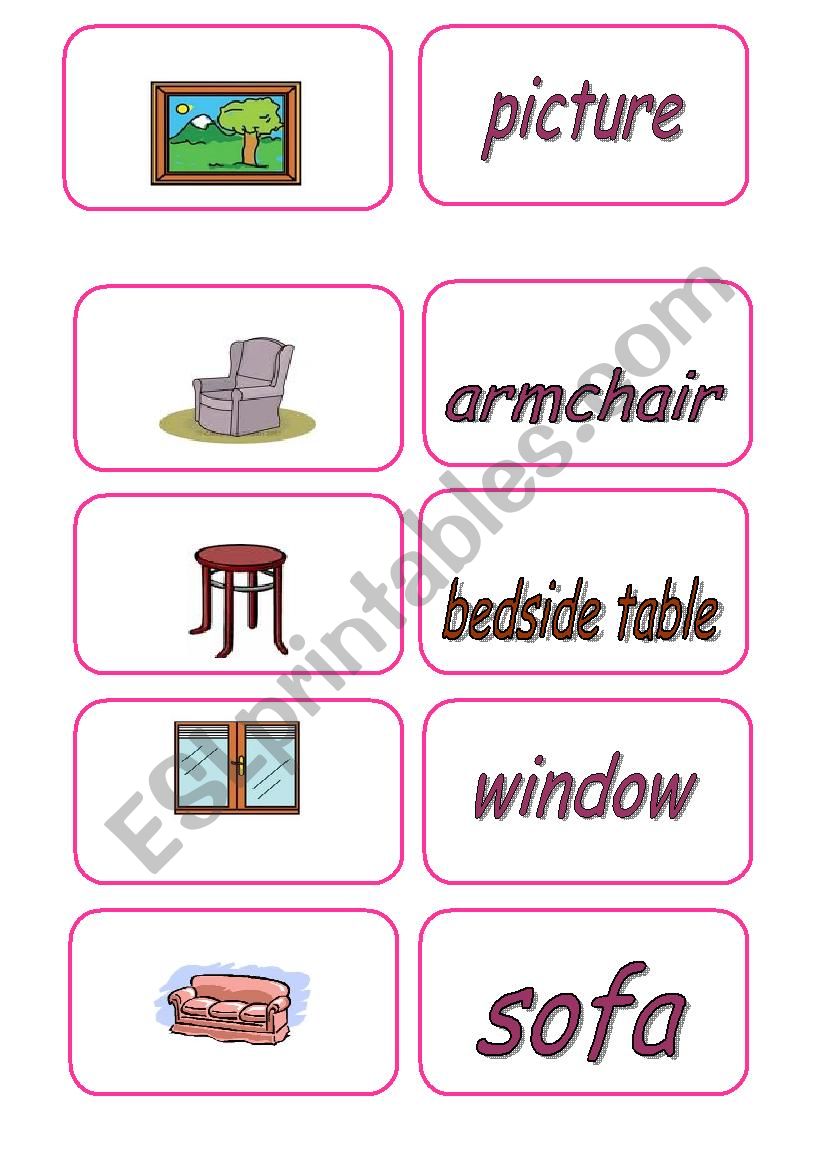 furniture domino worksheet