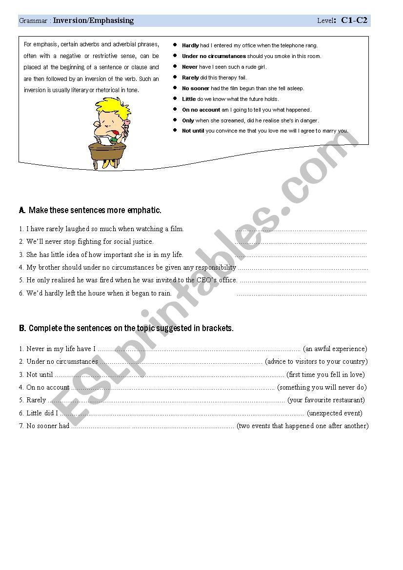 inversion worksheet